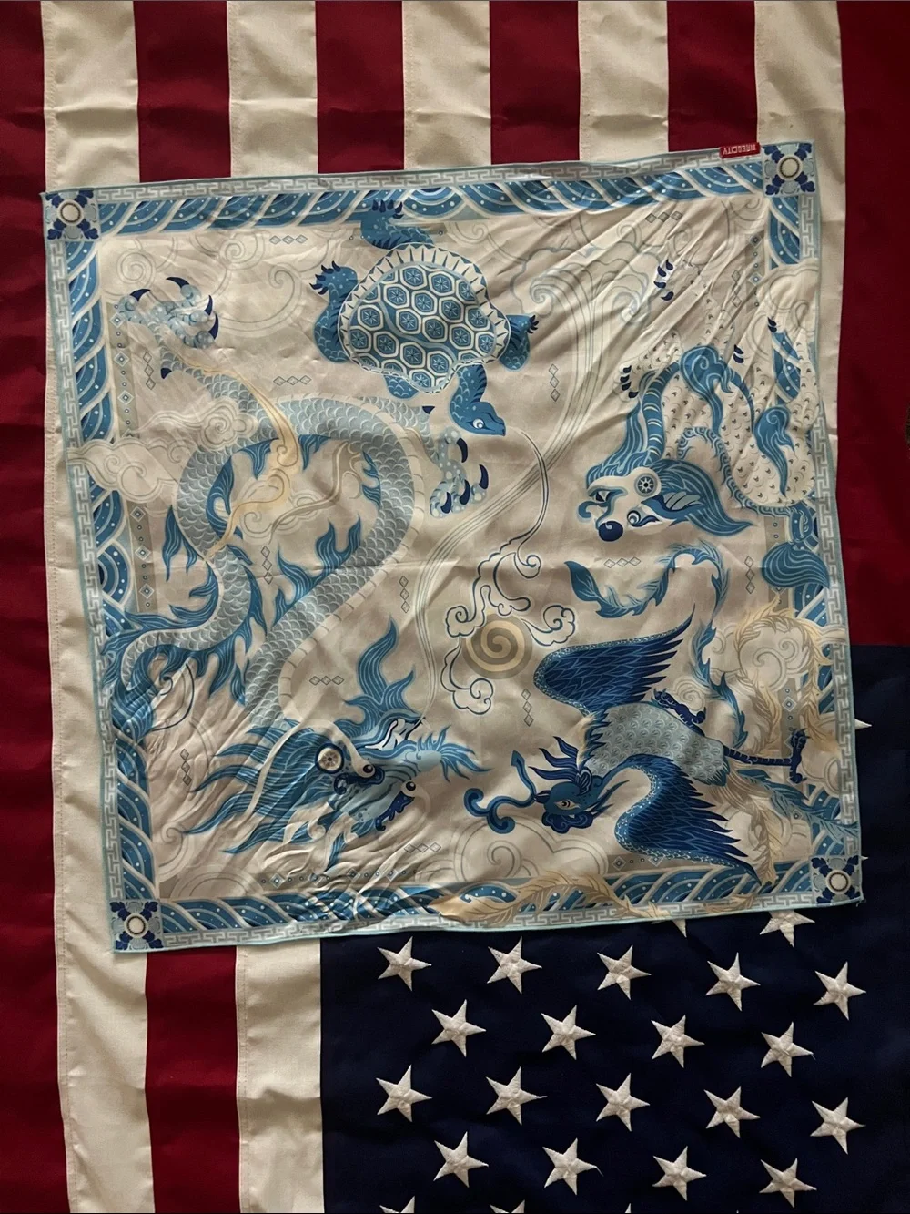Faux silk handkerchief